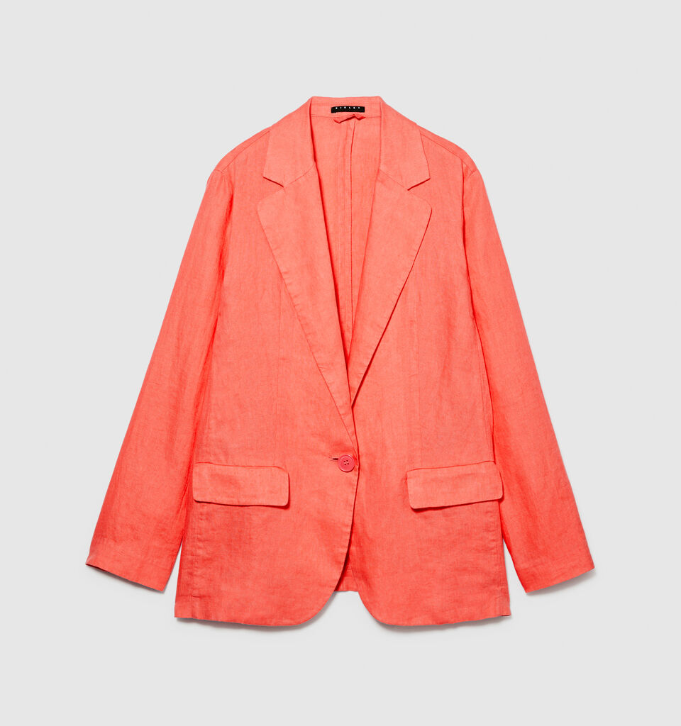 100% linen blazer - women's blazers - Coral | Sisley image number 6